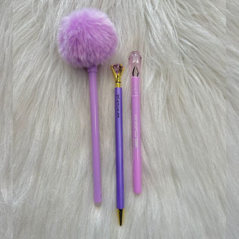 Caneta Fluffly Apagável azul, ponta 0,7mm Caneta Fineliner Diamond, Cor roxo Lapiseira, ponta 0,7mm