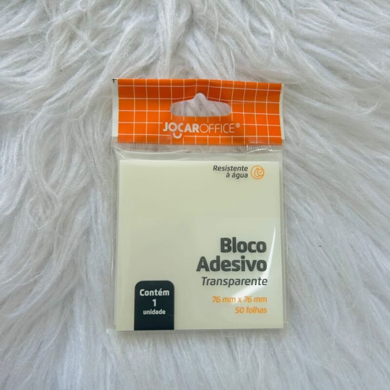 Bloco Adesivo Transparente - Jocar Office
