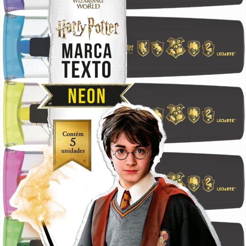 Marca Texto Harry Potter Estojo c/ 5 cores - Leoarte